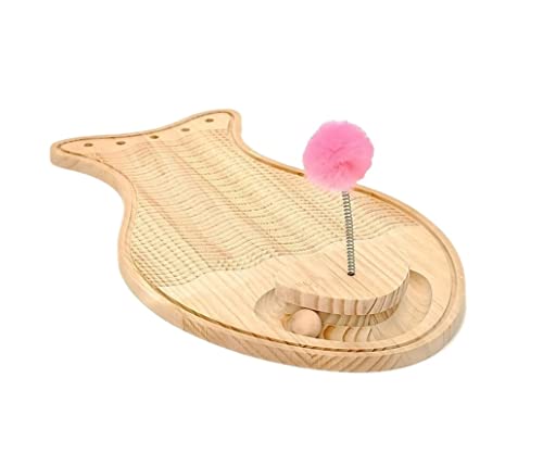 Kratzbaum Katzenkratzbaum Katzenkratzbrett Katzenkratzbaum Holz Katzenkratzbaumtt Katzenkratzbaum Holz Katzenkratzbaum Fischform Katzenkratzbaum mit Spielzeugball (Beige 43 x 22,5 x 1,5 cm) von FBHappiness