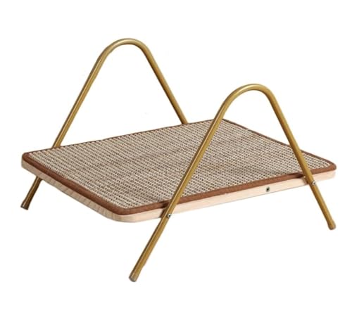 Kratzbaum aus Karton, Katzenkratzbrett, Kratzpads mit Metallständer, vielseitig zenkratzbrett, Kratzpads mit Metallständer, vielseitig einsetzbar als Katzenzubehör für den Innenbereich(Gold) von FBHappiness