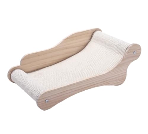 Kratzbaum aus Karton, Kratzbrett aus Holz, Sommerbett für Hauskatzen, KatzenzubeKratzbaum aus Karton, Kratzbrett aus Holz, Sommerbett für Hauskatzen, Katzenzubehör (64 x 38 x 21,7 cm) von FBHappiness
