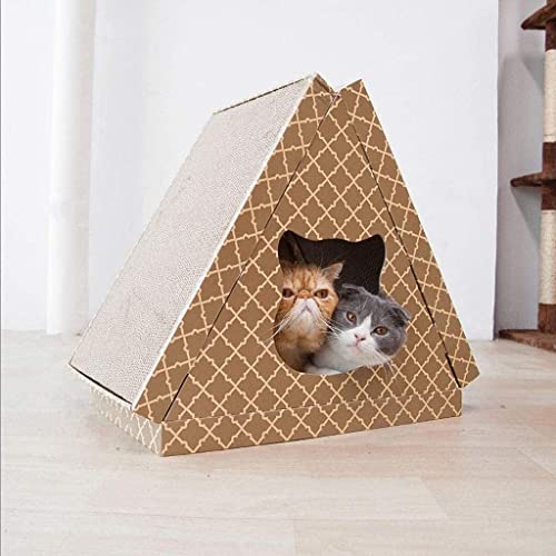 Kratzbaum aus Pappe, Kratzbretter aus Wellpappe, Katzenstreu, Katzenbedarf, dreieu, Katzenbedarf, dreieckiges Katzenhaus, Katzenkratzbrett, Krallenschleifer für Katzentraining, Katzenzubehör Kratzbaum aus Pappe, Kratzbretter aus Wellpappe, Katzenstreu, Katzenbedarf, dreieu, Katzenbedarf, dreieckiges Katzenhaus, Katzenkratzbrett, Krallenschleifer für Katzentraining, Katzenzubehör von FBHappiness