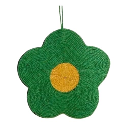 Kratzbaum aus Pappe, Kratzmatte für Katzen aus Seil, Kratzbrett in Blumenform, Wmatte für Katzen aus Seil, Kratzbrett in Blumenform, Wandmontierter Kratzbaum für Katzen, Katzenzubehör (Grün) von FBHappiness