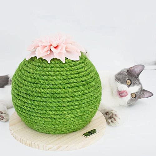 Kratzbaum für Katzen, Katzenkratzbrett, Feigenkaktusform, Katzenspielzeug für Käenkratzbrett, Feigenkaktusform, Katzenspielzeug für Kätzchen, Kaktus, Sisal-Kratzmatte (Grün, 24 x 24 x 24 cm) von FBHappiness