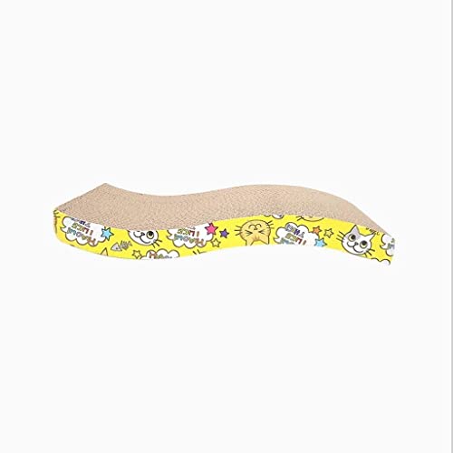 Kratzbaum für Katzen, Krallenschleifer für Katzen im Innenbereich, Kratzbrett füatzen im Innenbereich, Kratzbrett für Katzen aus Wellpappe, kratzfestes Katzensofa (Gelb 43,5 x 23,5 x 6,8 cm) von FBHappiness