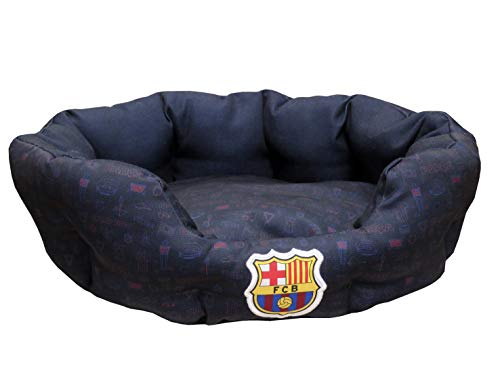 FC Barcelona - Bett für Haustiere, Hunde, Katzen, Hasen, Größe L, 3 Größen erhältlich, Stadionform, unabhängiges Kissen, offizielles Produkt (CyP Brands) von CYPBRANDS