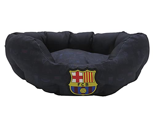 FC Barcelona Bett für Haustiere, Hunde, Katzen, Kaninchen, Größe M, 3 Größen erhältlich, Stadionform, freistehendes Kissen, offizielles Produkt (CyP Brands) von CYPBRANDS
