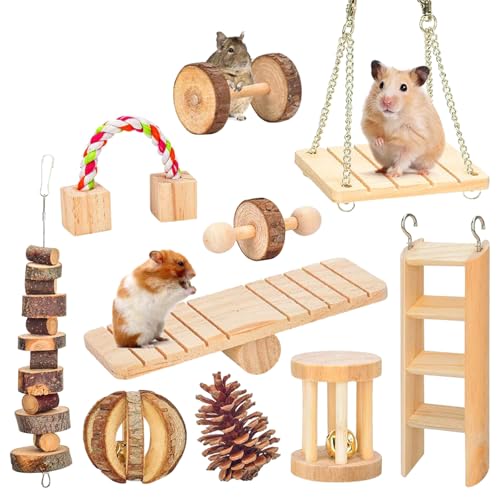 10 Stück Hamster Kauspielzeug, Natürliches Kaninchen Meerschweinchen Holz Übung Glockenrolle, Molarspielzeug, Zahnpflege, Holzzubehör für Meerschweinchen, Chinchillas, Rennmäuse, Mäuse, Ratten, Maus 10 Stück Hamster Kauspielzeug, Natürliches Kaninchen Meerschweinchen Holz Übung Glockenrolle, Molarspielzeug, Zahnpflege, Holzzubehör für Meerschweinchen, Chinchillas, Rennmäuse, Mäuse, Ratten, Maus von FCQLFYF