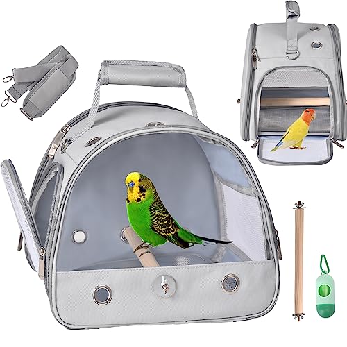 FCQQYWZ Vogelträger Reisekäfig mit Ständer, kleiner Vogelreiseträger für Papagei mit Sitzstange, kleiner Vogelkäfig für Reisen Sittichtrage, Vogeltasche mit Schultergurt, seitlichem Zugangsfenster FCQQYWZ Vogelträger Reisekäfig mit Ständer, kleiner Vogelreiseträger für Papagei mit Sitzstange, kleiner Vogelkäfig für Reisen Sittichtrage, Vogeltasche mit Schultergurt, seitlichem Zugangsfenster von FCQQYWZ