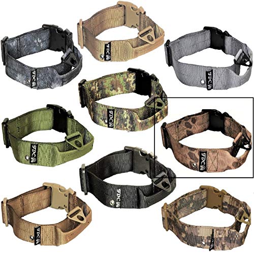 FDC Hund Tactical Halsbänder mit Griff Heavy Duty Training Militär Armee Breite 1,5 in Kunststoff Schnalle Tag Loch Mittel groß M, L, XL, XXL, XL: Neck 16" - 20", Kryptek Nomad von FDC