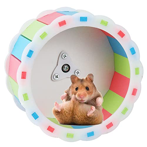 FDDD Kleintierspielzeug Laufrad, Hamsterrad, Leises Laufrad, Hamsterrad Spielzeug, Holz Kunststoffplatte, Einfach Installieren für Totoro Mouse Eichhörnchen Kleintier Haustier Hamster (Bunt), Cbqhcvq von FDDD