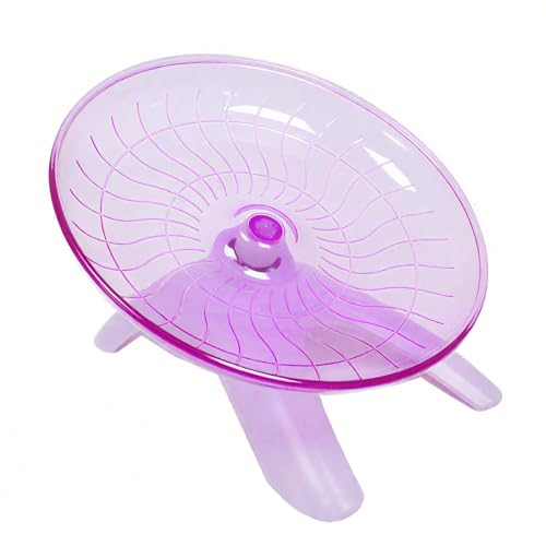 Hamster Fliegende Untertasse, Fliegende Untertasse Laufrad, Geräuschlos Kleine Haustiere Laufrad Scheibe, Mit Halterung, Transparentes Rad, Kunststoff, für Zwerghamster, Oder Andere Kleine Haustiere von FDDU