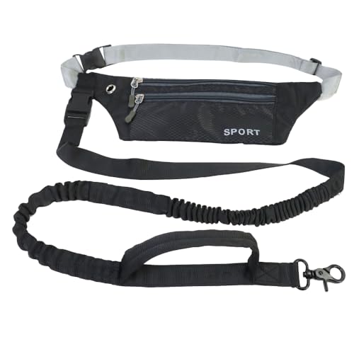 FDEETY Gürtel für Hunde freihändige Leine mit Gürteltasche Handfreie Hundeleine für Laufen mit Verstellbarem Hüftgurt Bungee Leine zum Joggen Schwarz FDEETY Gürtel für Hunde freihändige Leine mit Gürteltasche Handfreie Hundeleine für Laufen mit Verstellbarem Hüftgurt Bungee Leine zum Joggen Schwarz von FDEETY