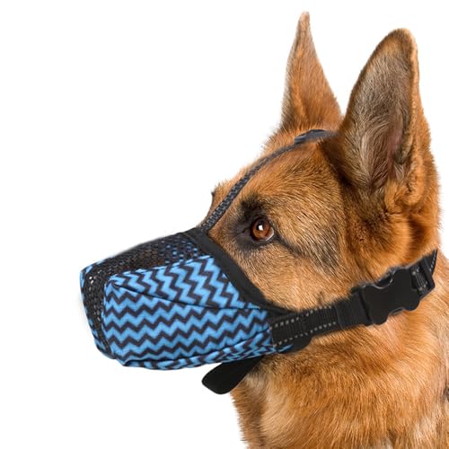 FDEETY Maulkorb Für Hunde Mesh Atmungsaktiv Sicherer Maulkorb Hund Verstellbarer Nackenriemen Schneller Sitz Verhindert Das Beißen Kauen und Bellen Azul L FDEETY Maulkorb Für Hunde Mesh Atmungsaktiv Sicherer Maulkorb Hund Verstellbarer Nackenriemen Schneller Sitz Verhindert Das Beißen Kauen und Bellen Azul L von FDEETY