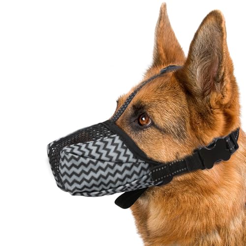 FDEETY Maulkorb Für Hunde Mesh Atmungsaktiv Sicherer Maulkorb Hund Verstellbarer Nackenriemen Schneller Sitz Verhindert Das Beißen Kauen und Bellen Gris L FDEETY Maulkorb Für Hunde Mesh Atmungsaktiv Sicherer Maulkorb Hund Verstellbarer Nackenriemen Schneller Sitz Verhindert Das Beißen Kauen und Bellen Gris L von FDEETY