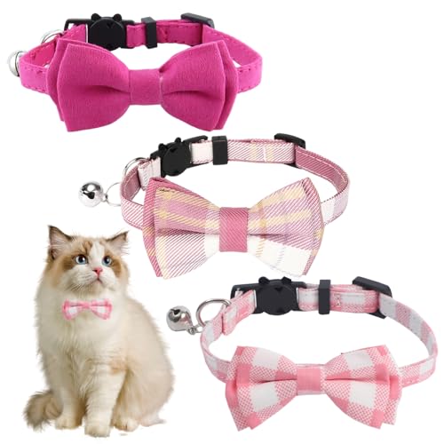 FDGGT 3 Stück Schleifenhalsband, Verstellbares Haustierhalsband, Süßes Katzenhalsband, Kreatives Glockenhalsband, Heimtierbedarf FDGGT 3 Stück Schleifenhalsband, Verstellbares Haustierhalsband, Süßes Katzenhalsband, Kreatives Glockenhalsband, Heimtierbedarf von FDGGT