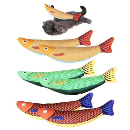 FDGGT 6 Stück Minz-Meeresfrüchte-Fisch, Katzen-Kauspielzeug, Plüsch-Cartoon-Spielzeug, Katzen-Kauspielzeug, Interaktives Katzenspielzeug FDGGT 6 Stück Minz-Meeresfrüchte-Fisch, Katzen-Kauspielzeug, Plüsch-Cartoon-Spielzeug, Katzen-Kauspielzeug, Interaktives Katzenspielzeug von FDGGT