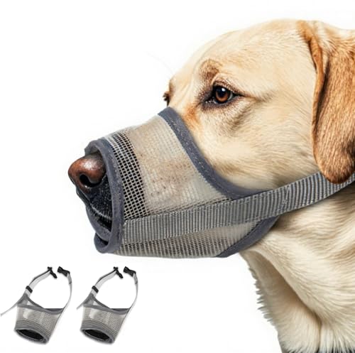 2 Pack Atmungsaktiver Hundemaulkorb – Weicher Netz-Hunde-Mundschutz mit bequemem Nasenschutz, verstellbarer Haustier-Sicherheitsmaulkorb für mittelgroße und große Hunde, verhindert Beißen und Bellen 2 Pack Atmungsaktiver Hundemaulkorb – Weicher Netz-Hunde-Mundschutz mit bequemem Nasenschutz, verstellbarer Haustier-Sicherheitsmaulkorb für mittelgroße und große Hunde, verhindert Beißen und Bellen von FDIDY