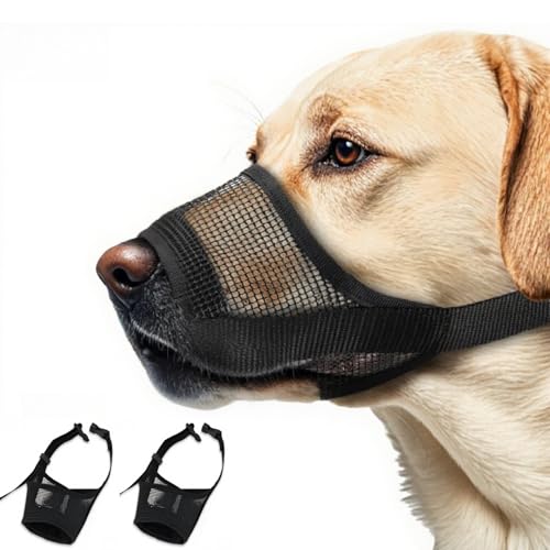 2 Pack Atmungsaktiver Hundemaulkorb – Weicher Netz-Hunde-Mundschutz mit bequemem Nasenschutz, verstellbarer Haustier-Sicherheitsmaulkorb für mittelgroße und große Hunde, verhindert Beißen und Bellen 2 Pack Atmungsaktiver Hundemaulkorb – Weicher Netz-Hunde-Mundschutz mit bequemem Nasenschutz, verstellbarer Haustier-Sicherheitsmaulkorb für mittelgroße und große Hunde, verhindert Beißen und Bellen von FDIDY