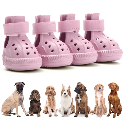 FDIDY Hundeschuhe für heißen Bürgersteig & Schnee – wasserdichte, rutschfeste Hundeschuhe mit reflektierenden Riemen, verstellbare Haustierschuhe für kleine, mittelgroße und große Hunde, Pfotenschutz von FDIDY