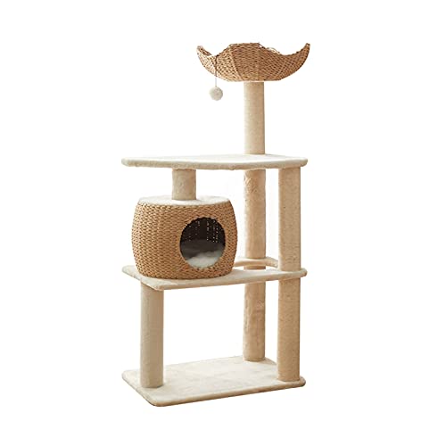 Für Indoor-Katzen, 140 cm, Katzentürme, Katzenkondo, Rattan-Katzennest, bequemes Flanell-Katzenhaus mit Plattform und Kratzbäumen für große Katzen, Spielhaus, Spaß, Aktivität, Entspannen für Katzen Für Indoor-Katzen, 140 cm, Katzentürme, Katzenkondo, Rattan-Katzennest, bequemes Flanell-Katzenhaus mit Plattform und Kratzbäumen für große Katzen, Spielhaus, Spaß, Aktivität, Entspannen für Katzen von FDINUDIGUHTTYYYY