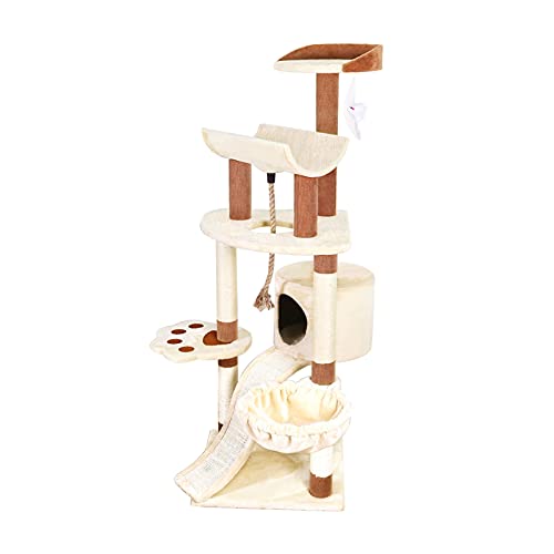 Für Indoor-Katzen, 147 cm, Katzentürme, Katzenhütte, bequeme Flanell-Katzenhäuser mit Plattformwiege und Kratzbäumen für große Katzen, Spielhaus, Spaß, Aktivität, Entspannen für Katzen Für Indoor-Katzen, 147 cm, Katzentürme, Katzenhütte, bequeme Flanell-Katzenhäuser mit Plattformwiege und Kratzbäumen für große Katzen, Spielhaus, Spaß, Aktivität, Entspannen für Katzen von FDINUDIGUHTTYYYY