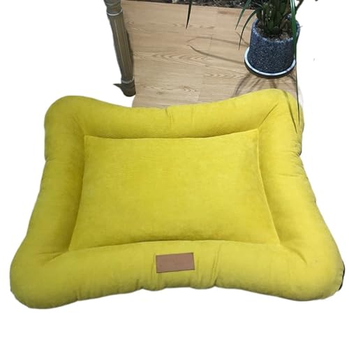 Weiche und gemütliche Haustiermatte für Hunde – leicht zu reinigen, bequem und stilvoll (Farbe: Gelb, Größe: 55 x 45 x 7 cm) von FDINUDIGUHTTYYYY