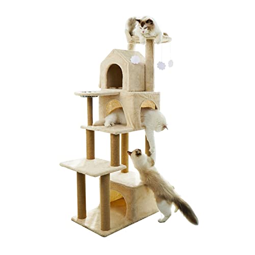 für Indoor Katzen 57,6 Zoll Katzenhaus Moderne Katzentürme Katzenhaus Mehrschichtig mit Plattformen Katzennest und Kratzbäumen für große Katzen Spielhaus Spaß Aktivität Entspannen für Katzen für Indoor Katzen 57,6 Zoll Katzenhaus Moderne Katzentürme Katzenhaus Mehrschichtig mit Plattformen Katzennest und Kratzbäumen für große Katzen Spielhaus Spaß Aktivität Entspannen für Katzen von FDINUDIGUHTTYYYY