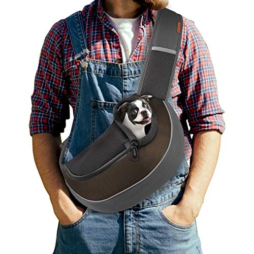FDJASGY Haustier-Tragetuch für kleine Hunde und Katzen, atmungsaktives Netzgewebe, freihändig, Welpenrucksack mit Tasche und verstellbarem Tragegurt von FDJASGY