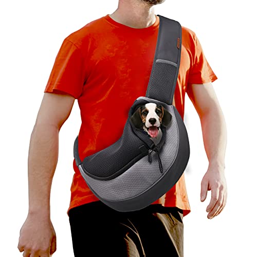 FDJASGY Haustier-Tragetuch für kleine Hunde und Katzen, atmungsaktives Netzgewebe, freihändig, Welpenrucksack mit Tasche und verstellbarem Tragegurt von FDJASGY
