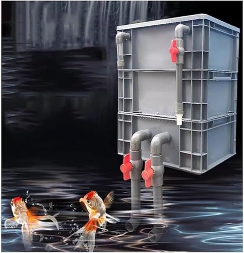 FDSGEEE Großes Aquarium-Filter-Set für Aquarien und Teiche, externe 3-stöckige Wasserkreis-Filterbox, keine Pumpe und Filtermedien, einfache Reinigung und Montage (Größe: 40 x 30 x 51 cm) von FDSGEEE