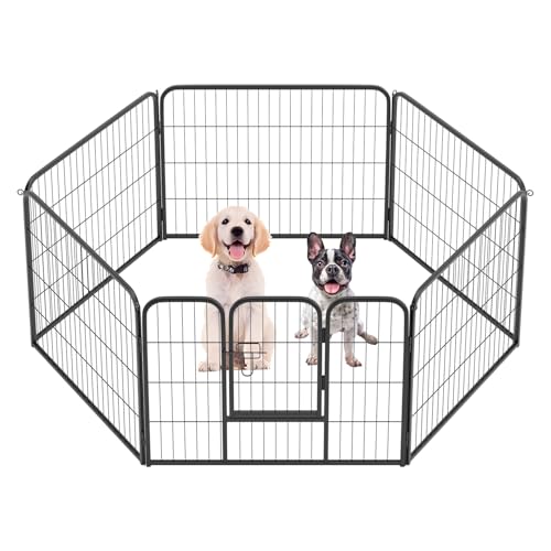 FDW Hunde-Laufstall, Hundehütte, 6 Paneele, 61 cm Höhe, für drinnen und draußen, zusammenklappbar, Metall, tragbar, Welpenübungsgehege, robuster Hundezaun für Hof, Camping, Schwarz FDW Hunde-Laufstall, Hundehütte, 6 Paneele, 61 cm Höhe, für drinnen und draußen, zusammenklappbar, Metall, tragbar, Welpenübungsgehege, robuster Hundezaun für Hof, Camping, Schwarz von FDW