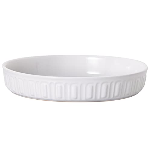Fun Elements Flache Hundenäpfe, 20,3 cm Keramik-Hundefutterplatte für kleine und mittelgroße Rassen, rutschfest, flach und breit, spülmaschinenfest, geeignet für Welpen und Kätzchen (Weiß) von FE FUN ELEMENTS