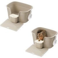 FEANDREA 2er Katzentoilette für große Katzen mit hohen Seitenwänden beige FEANDREA 2er Katzentoilette für große Katzen mit hohen Seitenwänden beige von FEANDREA