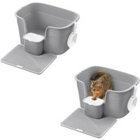 FEANDREA 2er Katzentoilette für große Katzen mit hohen Seitenwänden grau FEANDREA 2er Katzentoilette für große Katzen mit hohen Seitenwänden grau von FEANDREA
