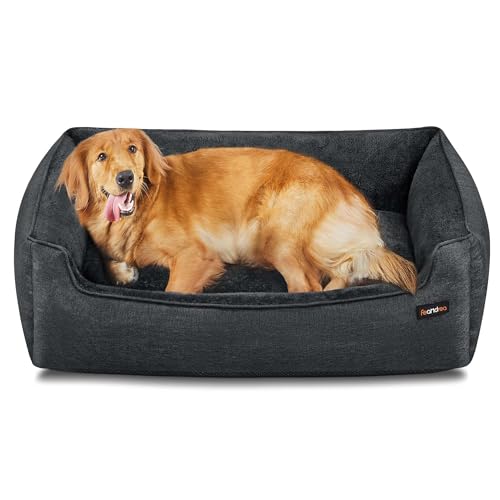 Feandrea Hundebett, Hundekissen in Leinenoptik, Hundekorb, erhöhte Ränder, rutschfeste Unterseite, Bezug abnehmbar waschbar, XL, für große Hunde, 110 x 75 x 27 cm, dunkelgrau PGW012G01 Feandrea Hundebett, Hundekissen in Leinenoptik, Hundekorb, erhöhte Ränder, rutschfeste Unterseite, Bezug abnehmbar waschbar, XL, für große Hunde, 110 x 75 x 27 cm, dunkelgrau PGW012G01 von Feandrea