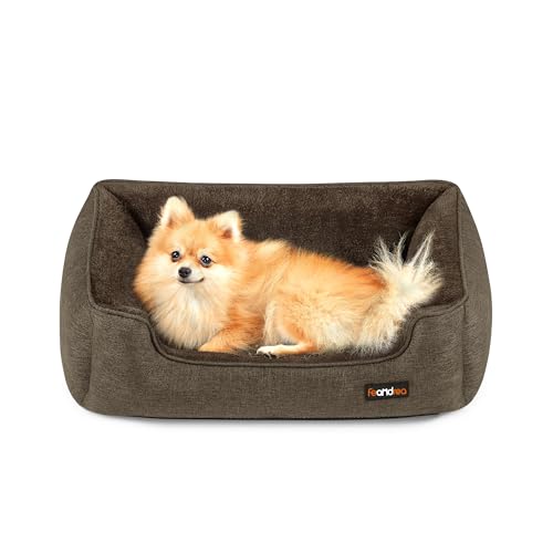 Feandrea Hundebett, Hundekissen in Leinenoptik, Hundekorb, erhöhte Ränder, rutschfeste Unterseite, Bezug abnehmbar waschbar, M, für kleine Hunde, 70 x 55 x 21 cm, braun PGW10CC Feandrea Hundebett, Hundekissen in Leinenoptik, Hundekorb, erhöhte Ränder, rutschfeste Unterseite, Bezug abnehmbar waschbar, M, für kleine Hunde, 70 x 55 x 21 cm, braun PGW10CC von Feandrea