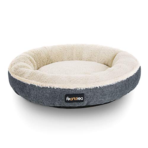 Feandrea Hundebett, Hundekorb, Katzenbett, Donut, Ø 55 cm, dunkelgrau PGW055G01 von Feandrea