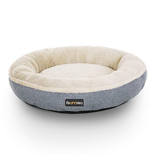 Feandrea Hundebett, Hundekorb, Katzenbett, Donut, rund, Ø 55 cm, grau PGW55G von Feandrea