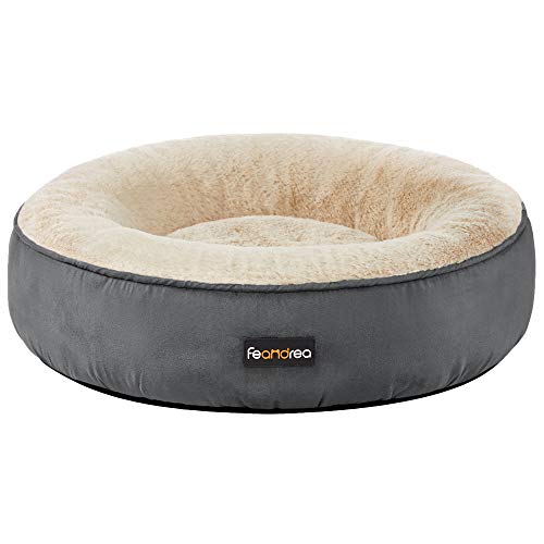 Feandrea Hundebett, Katzenbett, Donut, Ø 50 cm, dunkelgrau PGW050G02 von Feandrea