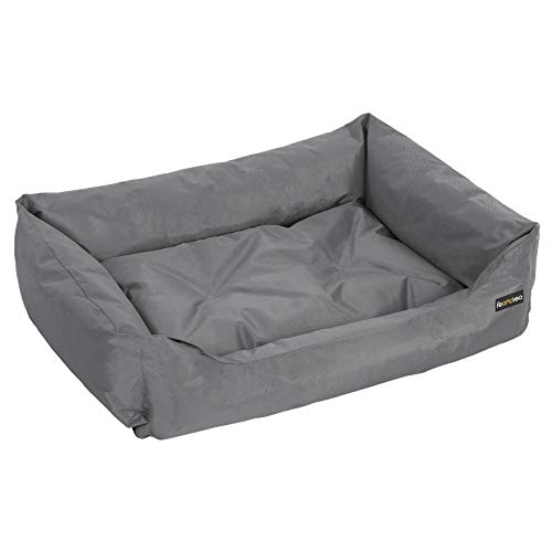 Feandrea Hundebett, XXL Hundekorb, gemütliches Hundesofa, Haustierbett, Hundematte, im Schlafzimmer, Wohnzimmer und Flur, einfache Reinigung, rutschfest, 100 x 70 x 28 cm, grau PGW28G von Feandrea