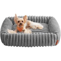 FEANDREA Hundebett orthopädisches Hundekörbchen,Hundekissen waschbar, flauschig hellgrau M von FEANDREA