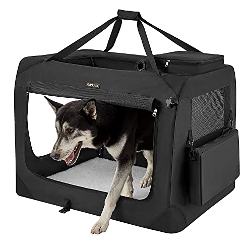 Feandrea Hundebox faltbar, Transportbox Hund, XXXL, Hundetasche, Oxford-Gewebe, Netzstoff, atmungsaktiv tragbar transportabel, Metallrahmen, mit Griffen, Taschen, 102 x 69 x 69 cm, schwarz PDC10H Feandrea Hundebox faltbar, Transportbox Hund, XXXL, Hundetasche, Oxford-Gewebe, Netzstoff, atmungsaktiv tragbar transportabel, Metallrahmen, mit Griffen, Taschen, 102 x 69 x 69 cm, schwarz PDC10H von Feandrea