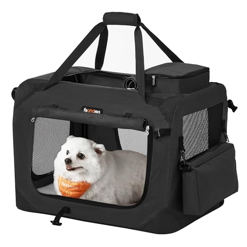 Feandrea Hundebox faltbar, Transportbox Hund, M, Hundetasche, Oxford-Gewebe, Netzstoff, atmungsaktiv tragbar transportabel, Metallrahmen, mit Griffen, Taschen, 60 x 42 x 42 cm, schwarz PDC60H Feandrea Hundebox faltbar, Transportbox Hund, M, Hundetasche, Oxford-Gewebe, Netzstoff, atmungsaktiv tragbar transportabel, Metallrahmen, mit Griffen, Taschen, 60 x 42 x 42 cm, schwarz PDC60H von Feandrea