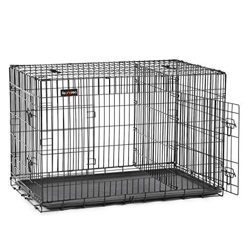 Feandrea Hundekäfig, Hundebox, zusammenklappbar, transportabel, 2 Türen, 122 x 74,5 x 80,5 cm, schwarz PPD48BK von Feandrea