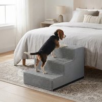 FEANDREA Hundetreppe, 2/3/4/5 Stufen Haustiertreppe aus grauem Cordstoff Waschbar hellgrau L FEANDREA Hundetreppe, 2/3/4/5 Stufen Haustiertreppe aus grauem Cordstoff Waschbar hellgrau L von FEANDREA