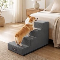 FEANDREA Hundetreppe, 2/3/4/5 Stufen Haustiertreppe aus grauem Cordstoff Waschbar schiefergrau XL FEANDREA Hundetreppe, 2/3/4/5 Stufen Haustiertreppe aus grauem Cordstoff Waschbar schiefergrau XL von FEANDREA