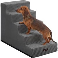 FEANDREA Hundetreppe, 2/3/4/5 Stufen Haustiertreppe aus grauem Cordstoff Waschbar schiefergrau XXL von FEANDREA