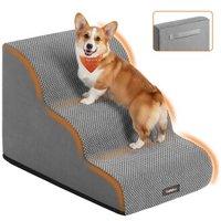 FEANDREA Hundetreppe, 2/3/4Stufen, Waffelcord, wasserdicht, rutschfest, abnehmbarer waschbarer Bezug L von FEANDREA