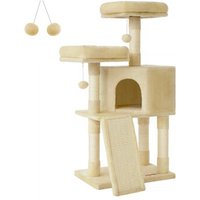 FEANDREA Katzenbaum 115cm Kratzbrett beige von FEANDREA