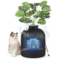 FEANDREA Katzenklo Blumentopf, versteckte Katzentoilette, mit künstlicher Pflanze schwarz von FEANDREA