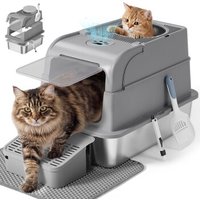 FEANDREA Katzenklo Edelstahl, geschlossen Katzentoilette, 2 Eingänge dunkelgrau FEANDREA Katzenklo Edelstahl, geschlossen Katzentoilette, 2 Eingänge dunkelgrau von FEANDREA